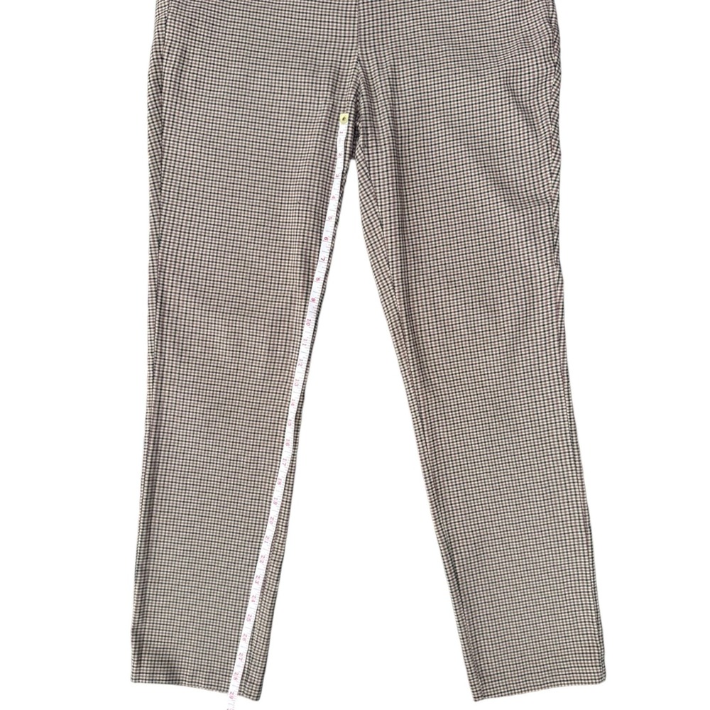 Perry Ellis Womens Slim Ankle Pants Size 10 Brown Houndstooth Stretch Dress Work - Picture 5 of 8